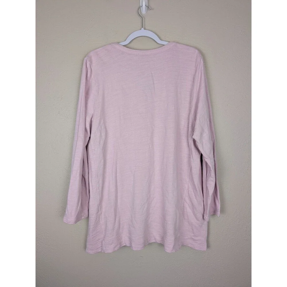 Pure J. Jill Women's XL Pink Organic Cotton Long Sleeve Tunic Coastal Comfort